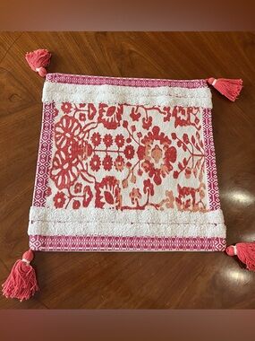 NWT AmoliConcepts 3-Set of Boho Floral 17x17 Pillow Covers Purple/Peach/Red